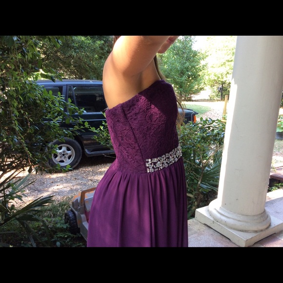 Sleeveless purple prom dress size 1 - Picture 3 of 8